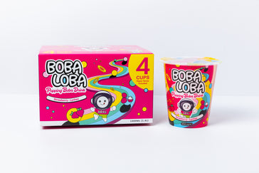 BOBA LOBA Popping Boba Drink Strawberry (4x350ML)