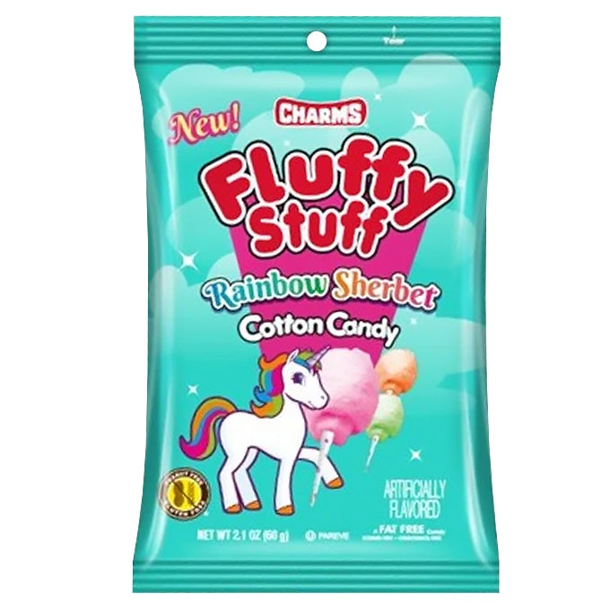 Charms Fluff Stuff, Rainbow Sherbet Cotton Candy (60g)